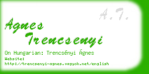 agnes trencsenyi business card