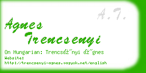 agnes trencsenyi business card